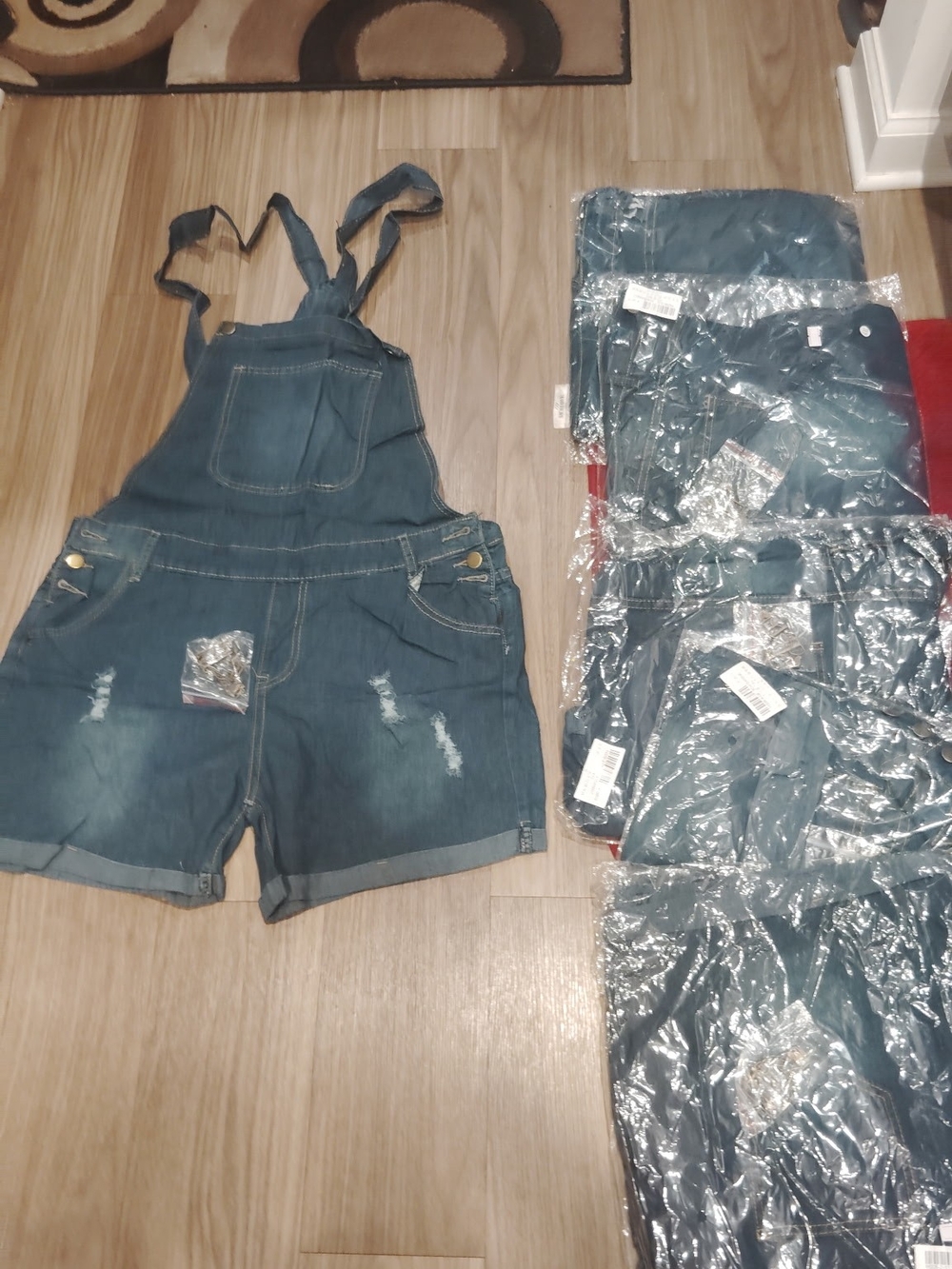 Denim Short Overalls -  Blue Women's Jumpsuit